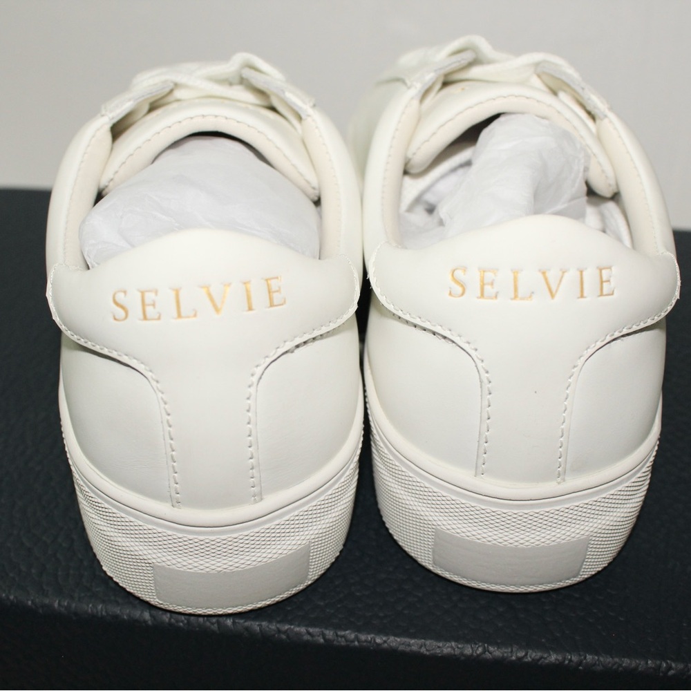 SELVIE White Vegan Leather Sneakers - Unisex Boutique | New in Box - Picture 7 of 8